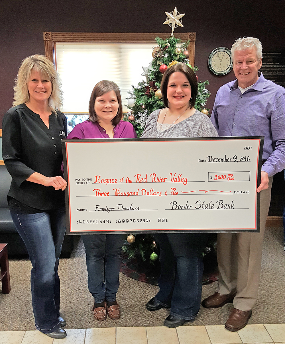 Border State Bank Employees Raise $3,000 for Hospice of the Red River ...